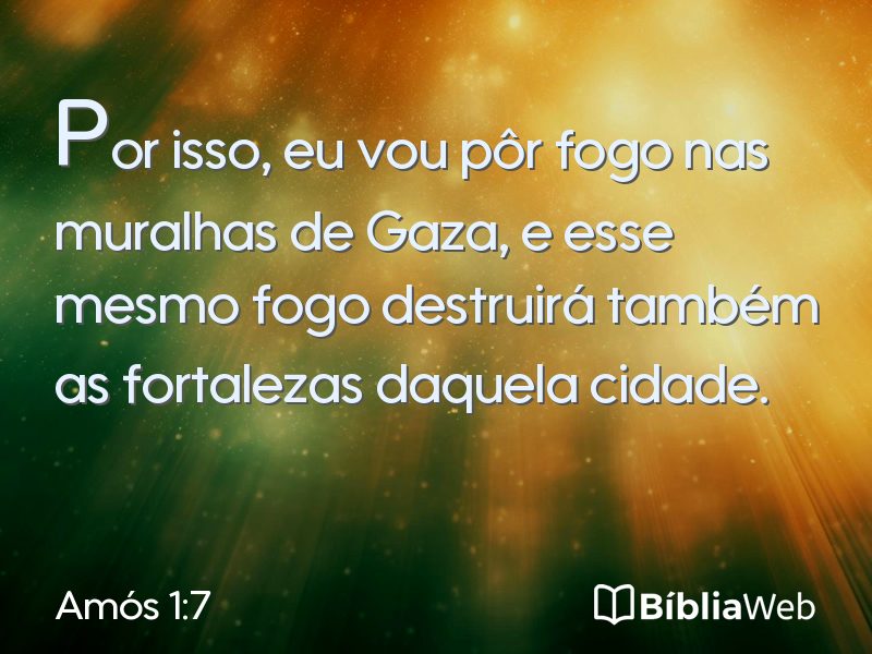 Amós 1:7 em imagem para compartilhar