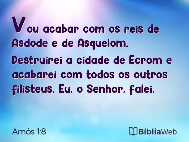 Amós 1:8 em imagem para compartilhar