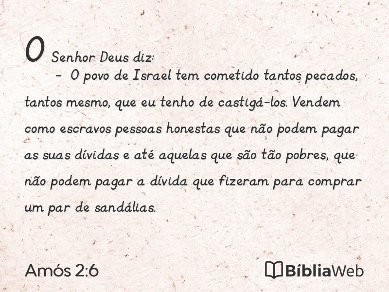 Amós 2:6 em imagem para compartilhar