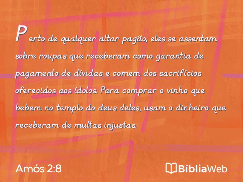 Amós 2:8 em imagem para compartilhar