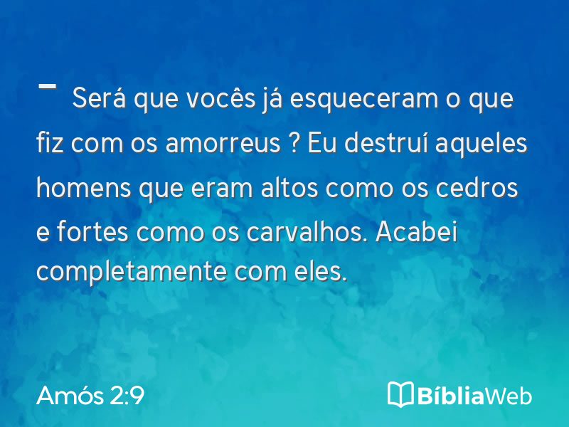 Amós 2:9 em imagem para compartilhar