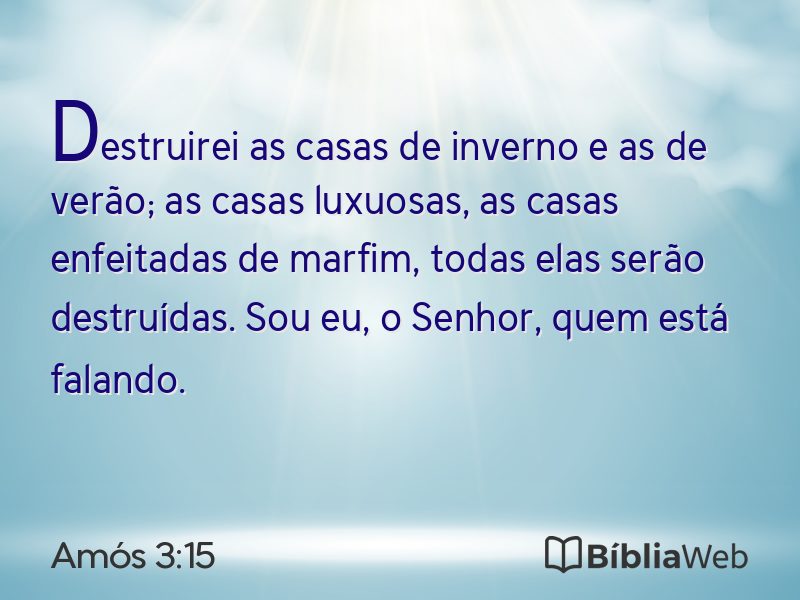 Amós 3:15 em imagem para compartilhar