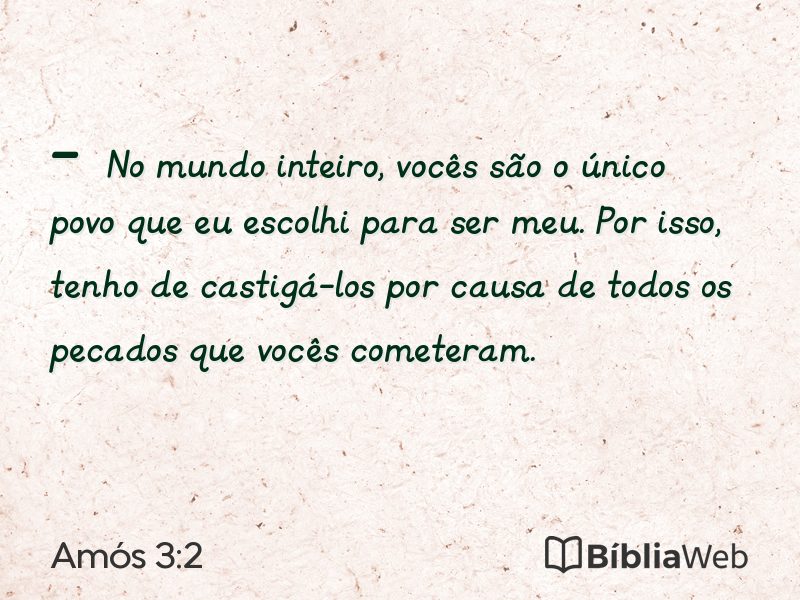 Amós 3:2 em imagem para compartilhar