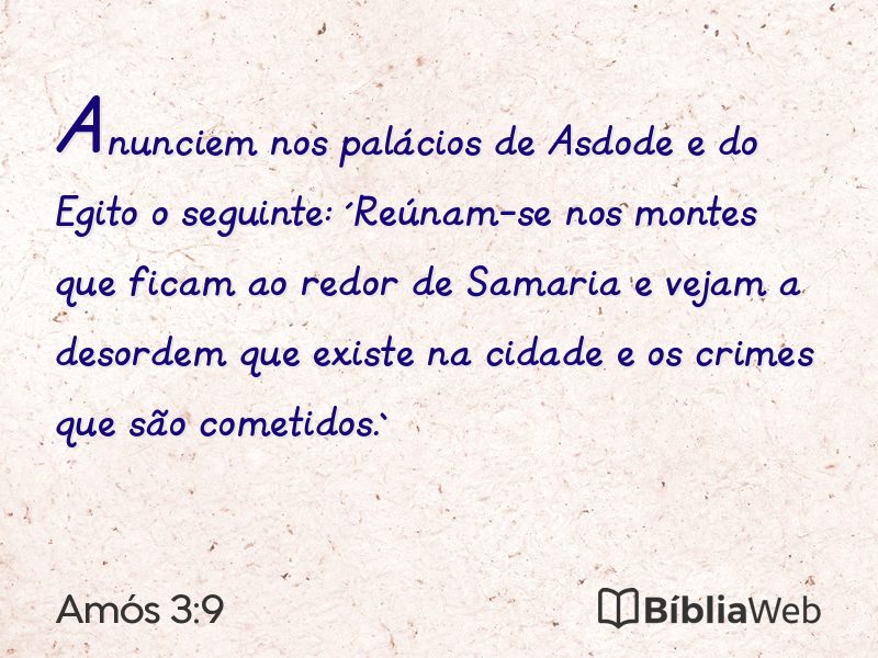 Amós 3:9 em imagem para compartilhar