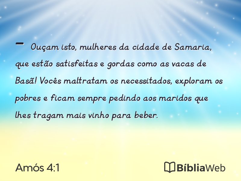 Amós 4:1 em imagem para compartilhar