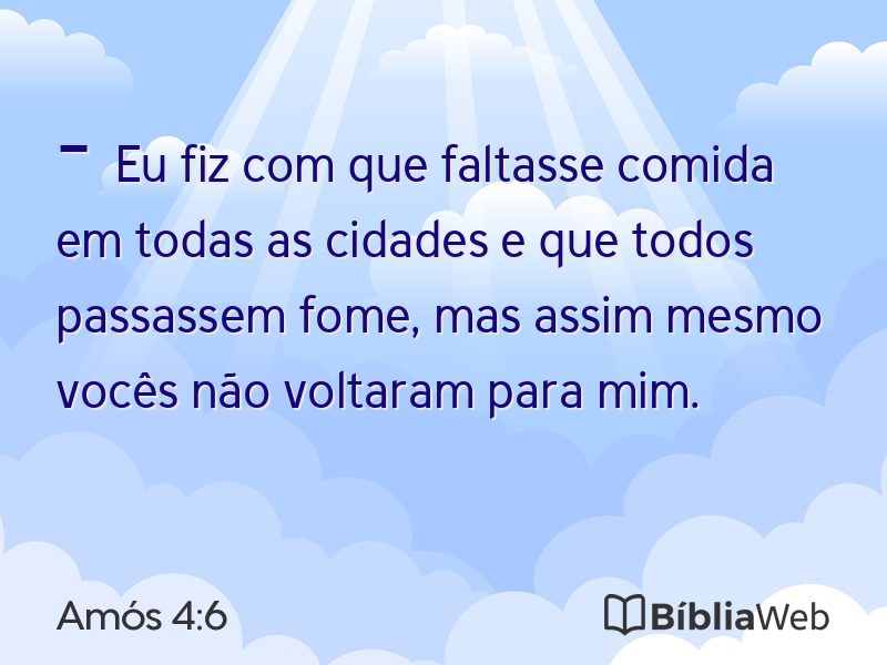 Amós 4:6 em imagem para compartilhar
