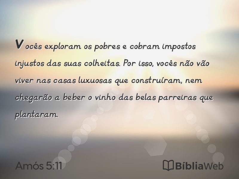 Amós 5:11 em imagem para compartilhar