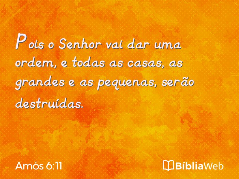 Amós 6:11 em imagem para compartilhar