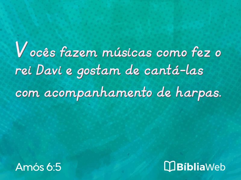 Amós 6:5 em imagem para compartilhar
