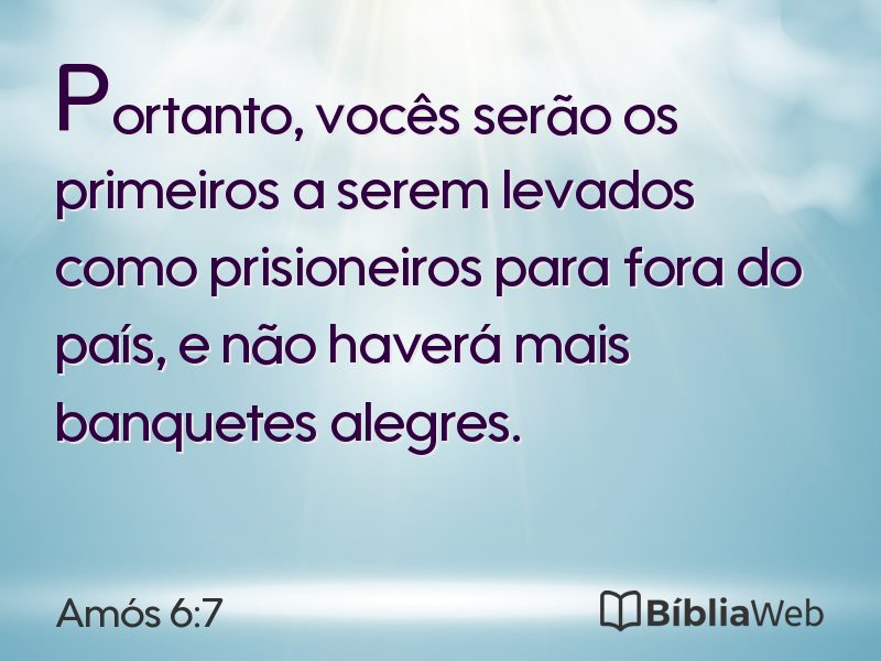 Amós 6:7 em imagem para compartilhar