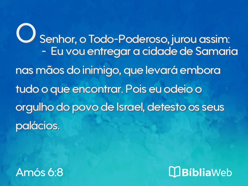 Amós 6:8 em imagem para compartilhar