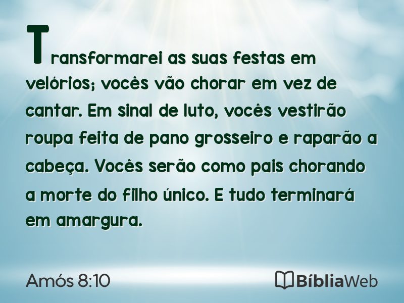 Amós 8:10 em imagem para compartilhar