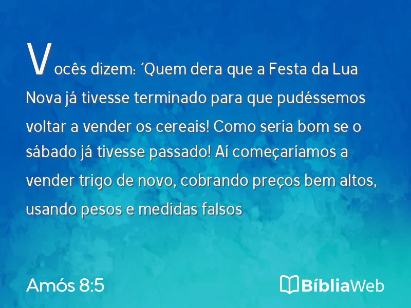 Amós 8:5 em imagem para compartilhar
