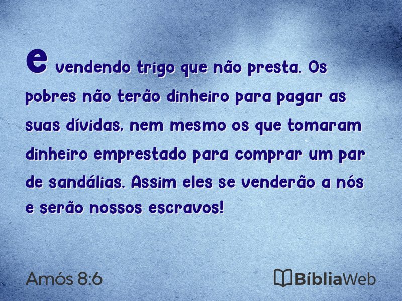 Amós 8:6 em imagem para compartilhar