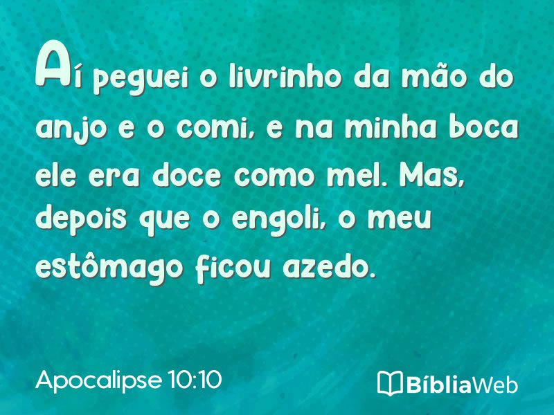 Apocalipse 10:10 em imagem para compartilhar