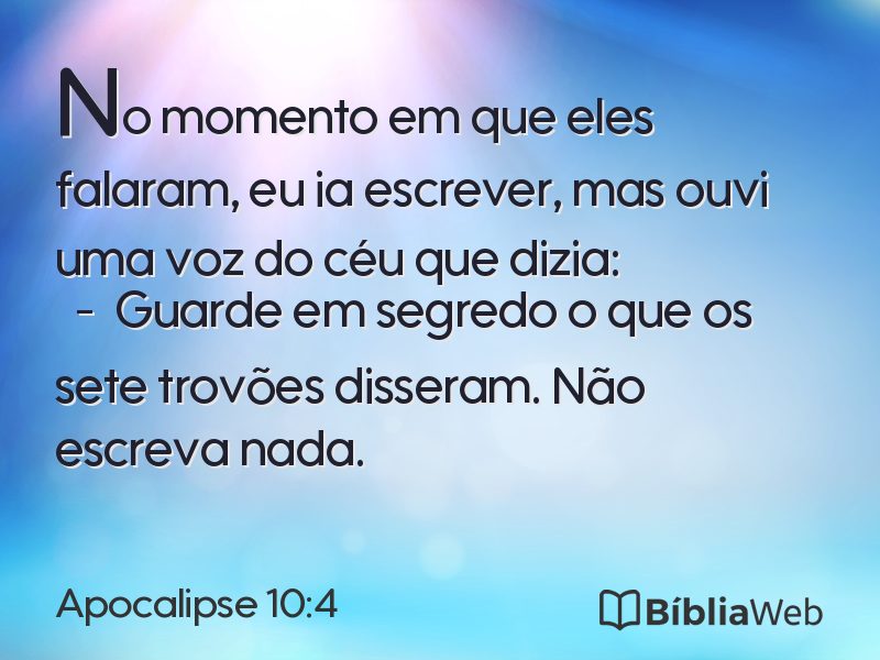 Apocalipse 10:4 em imagem para compartilhar