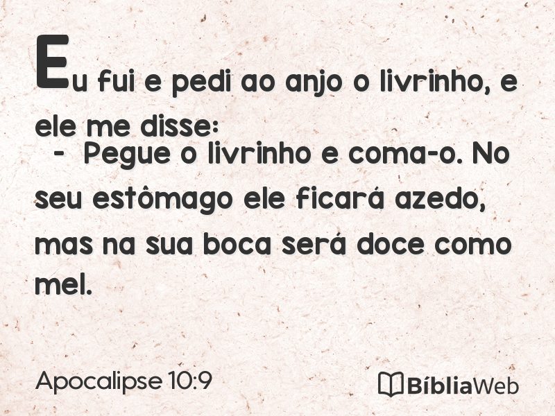 Apocalipse 10:9 em imagem para compartilhar
