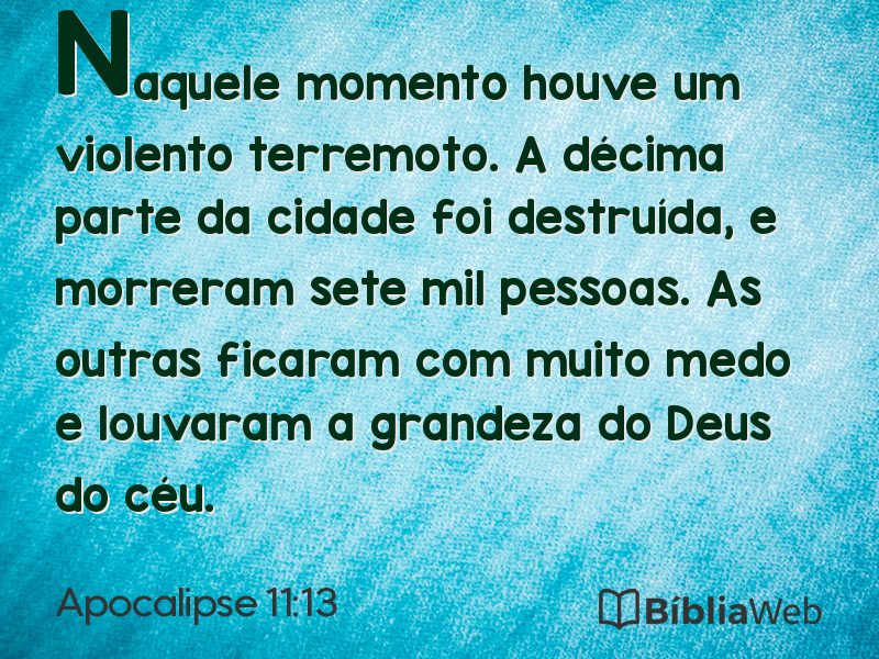 Apocalipse 11:13 em imagem para compartilhar