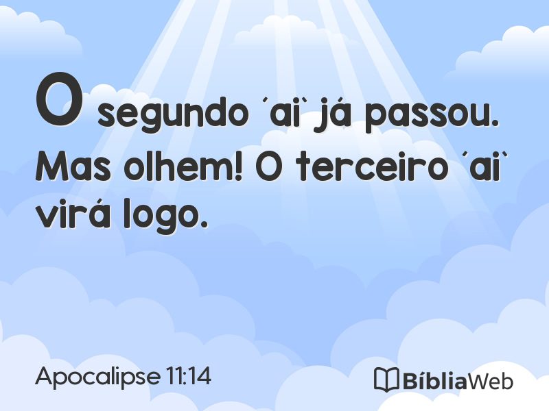 Apocalipse 11:14 em imagem para compartilhar