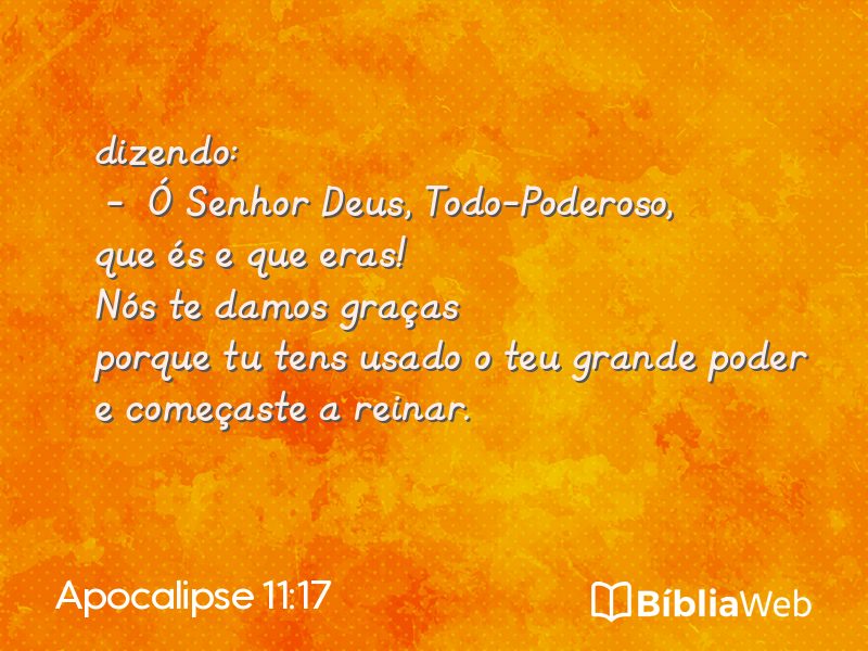 Apocalipse 11:17 em imagem para compartilhar