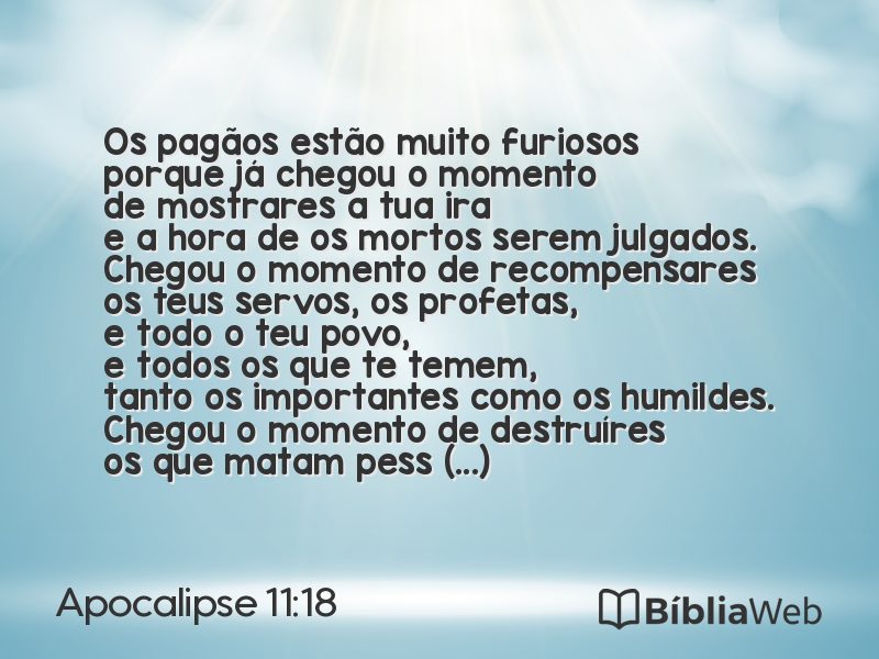 Apocalipse 11:18 em imagem para compartilhar