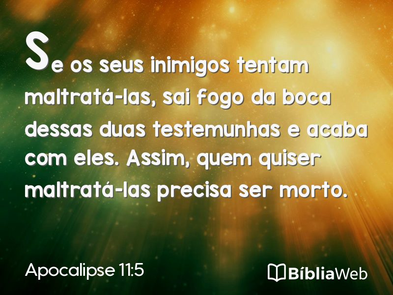 Apocalipse 11:5 em imagem para compartilhar