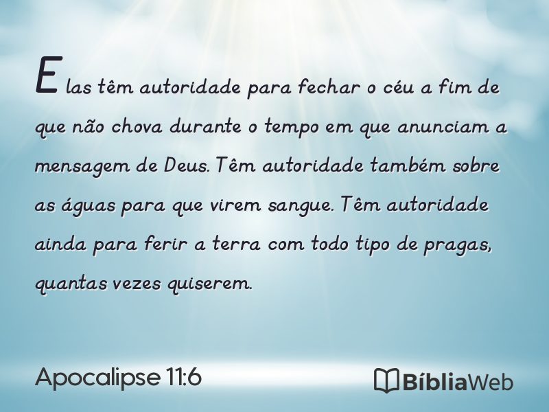 Apocalipse 11:6 em imagem para compartilhar