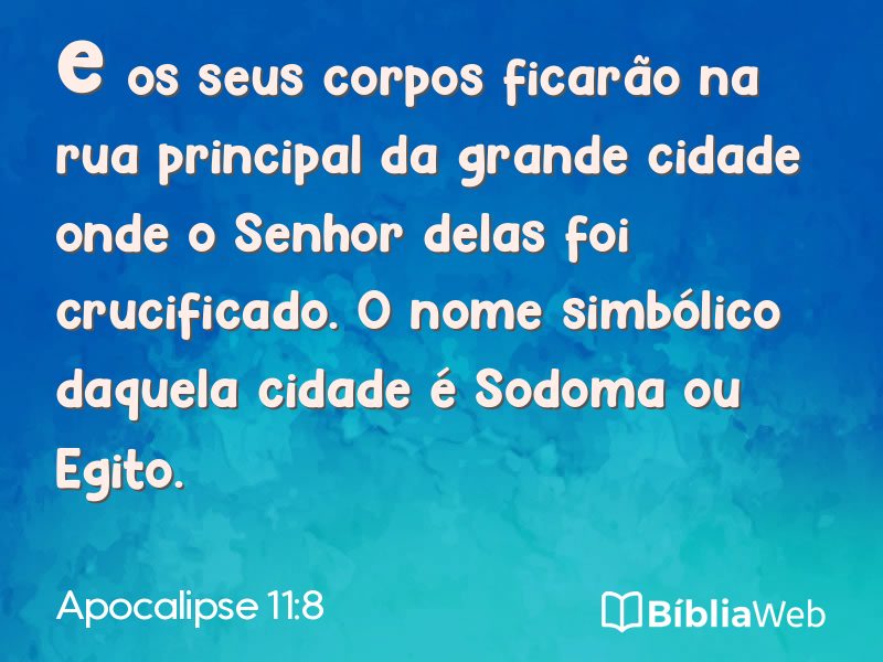 Apocalipse 11:8 em imagem para compartilhar