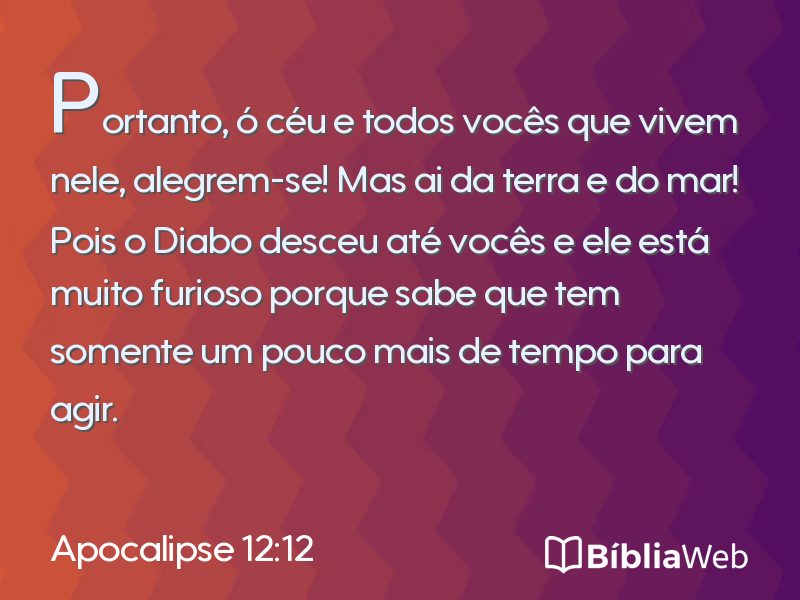 Apocalipse 12:12 em imagem para compartilhar