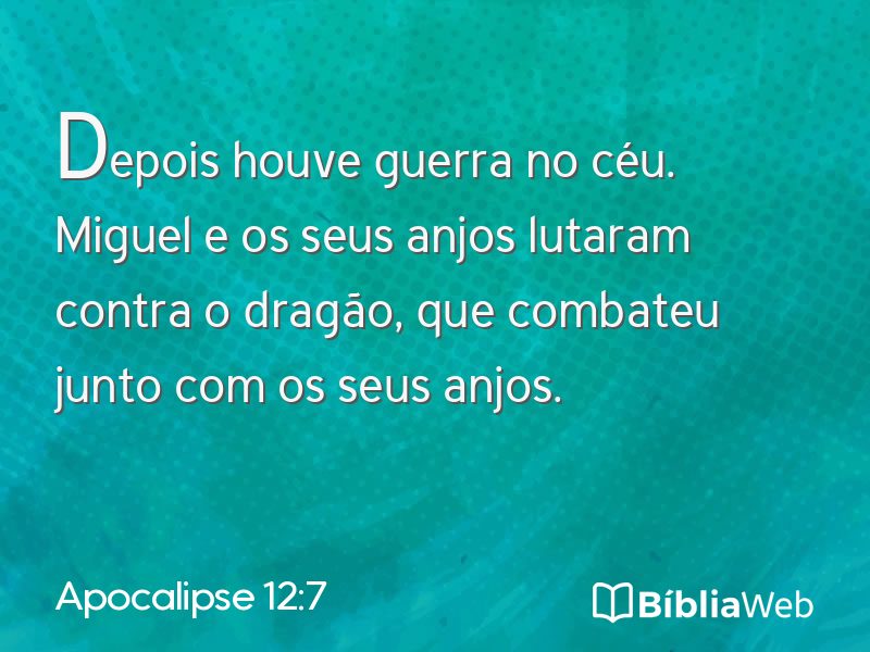Apocalipse 12:7 em imagem para compartilhar