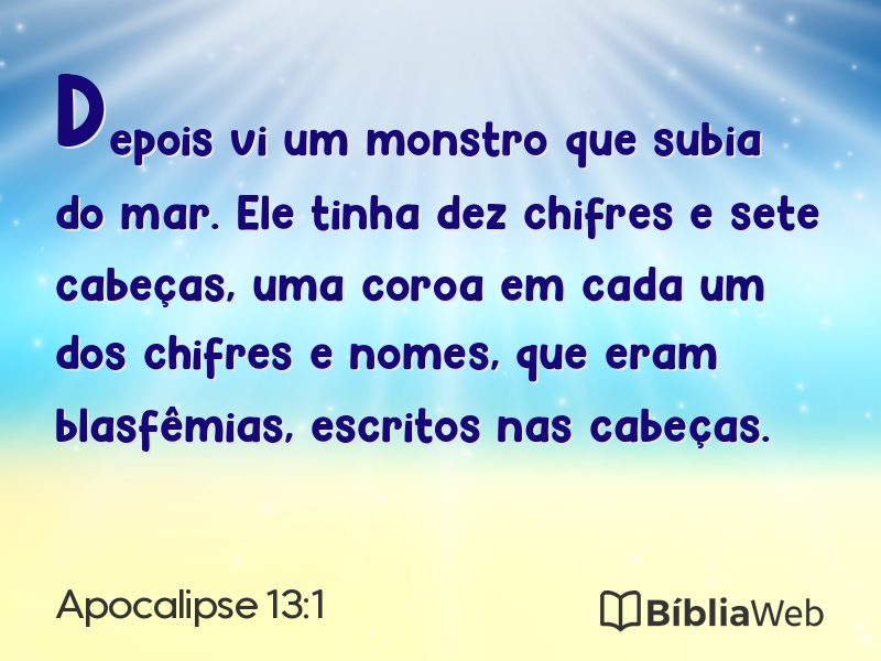 Apocalipse 13:1 em imagem para compartilhar