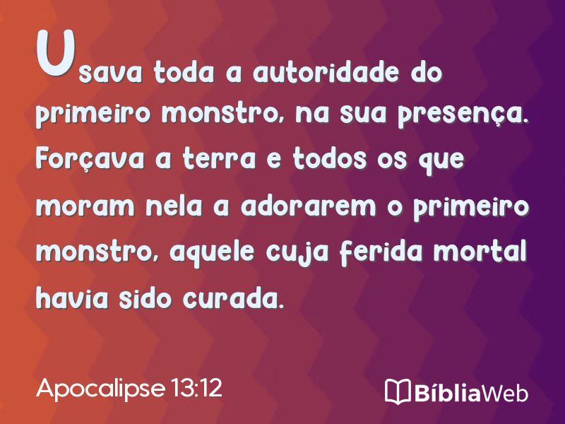 Apocalipse 13:12 em imagem para compartilhar