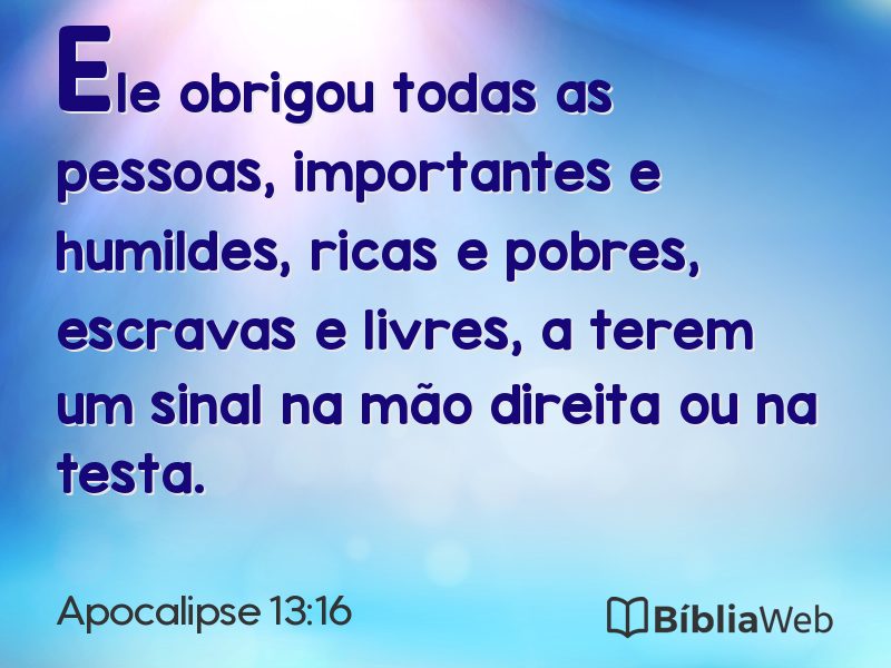 Apocalipse 13:16 em imagem para compartilhar
