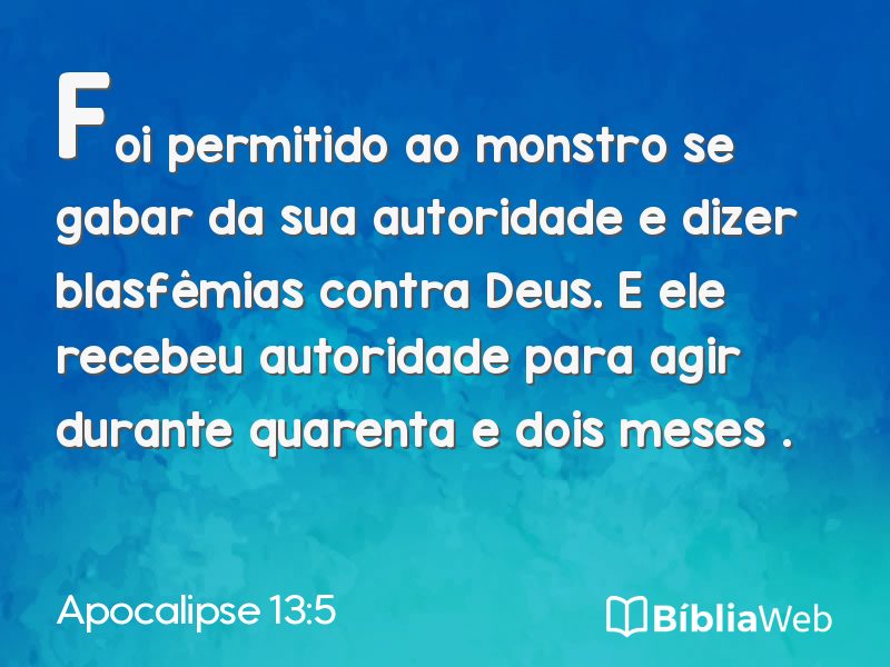 Apocalipse 13:5 em imagem para compartilhar