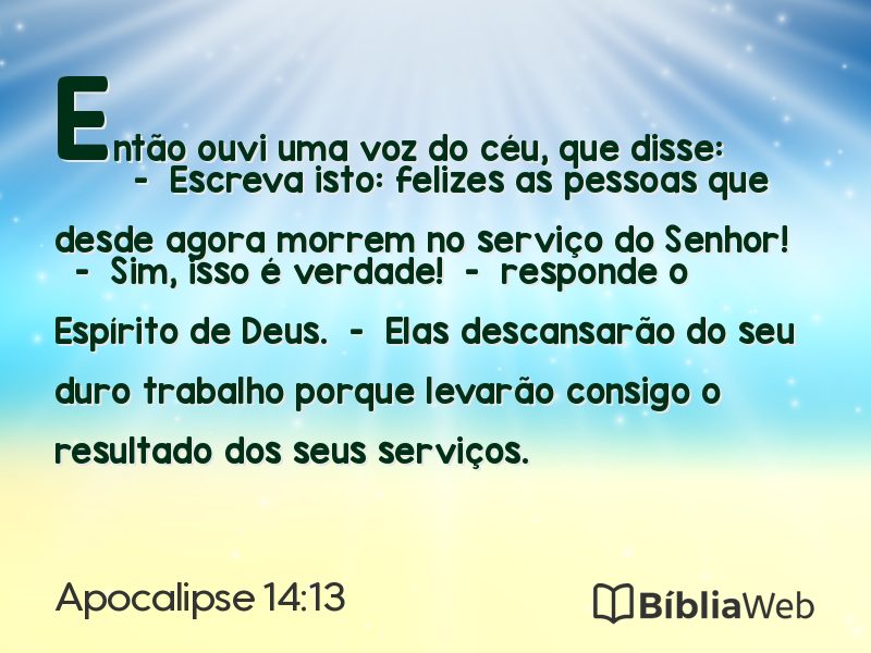 Apocalipse 14:13 em imagem para compartilhar