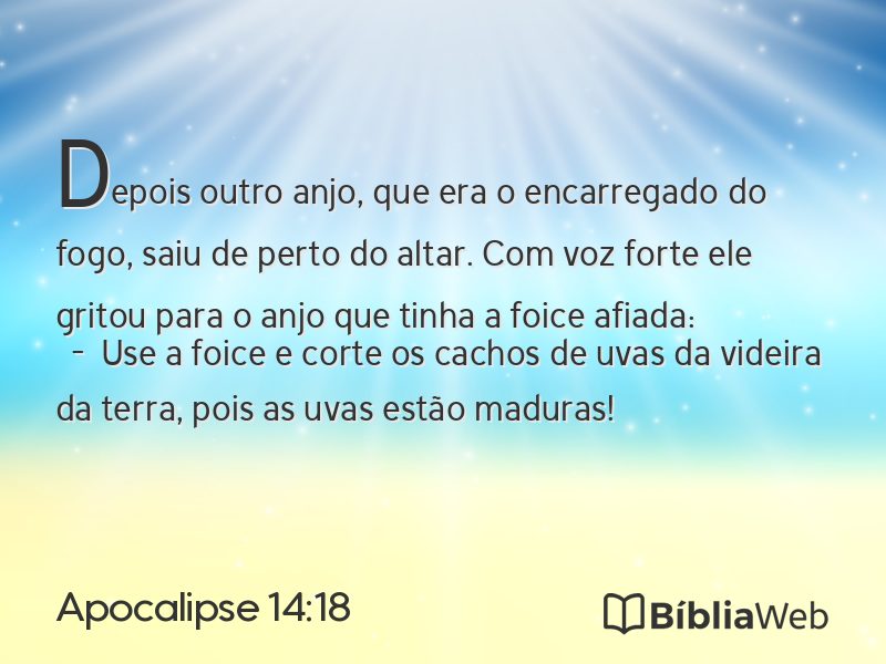 Apocalipse 14:18 em imagem para compartilhar