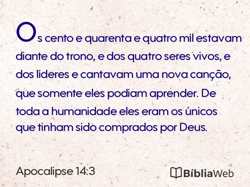 Apocalipse 14:3 em imagem para compartilhar