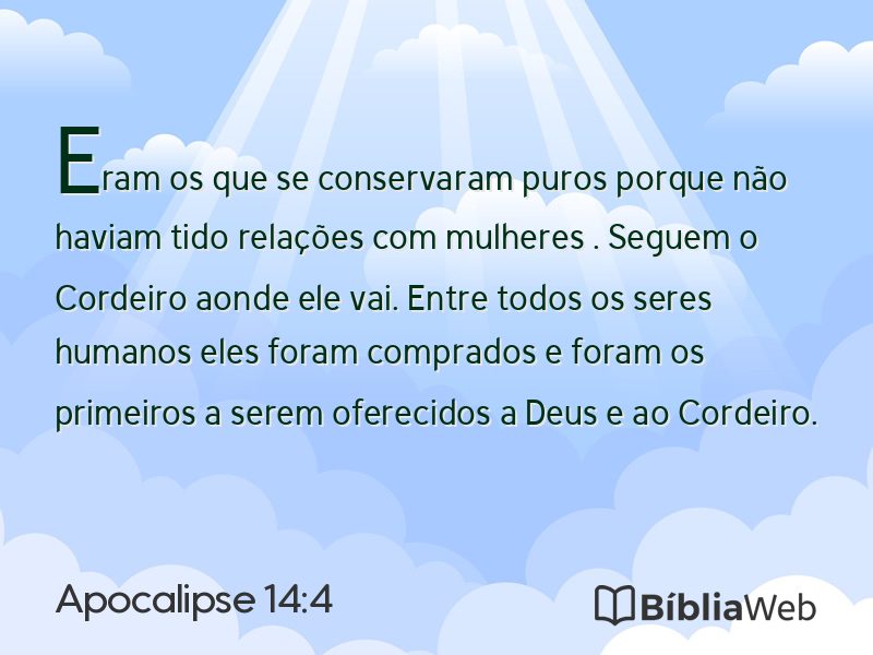 Apocalipse 14:4 em imagem para compartilhar