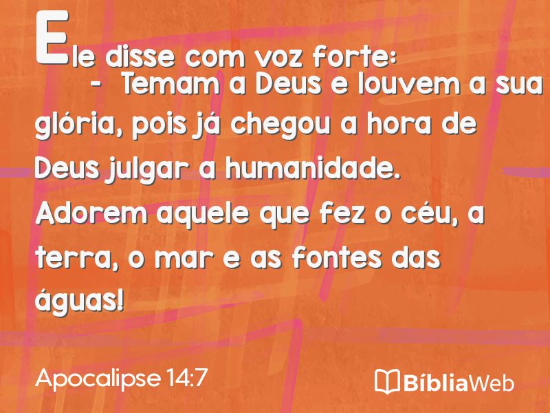 Apocalipse 14:7 em imagem para compartilhar
