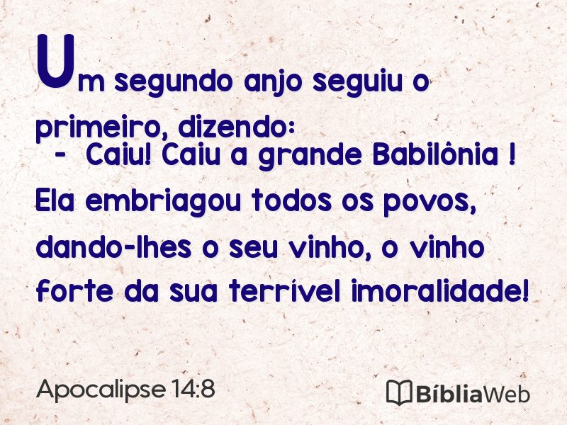 Apocalipse 14:8 em imagem para compartilhar