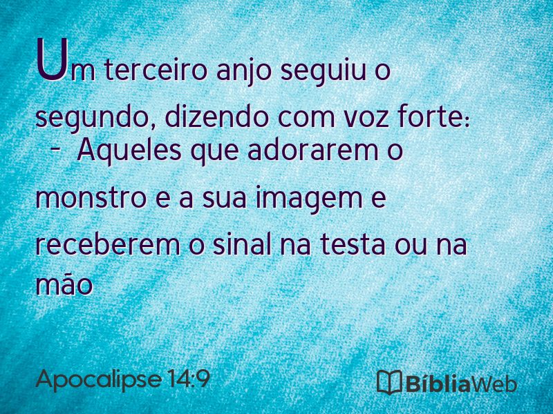 Apocalipse 14:9 em imagem para compartilhar