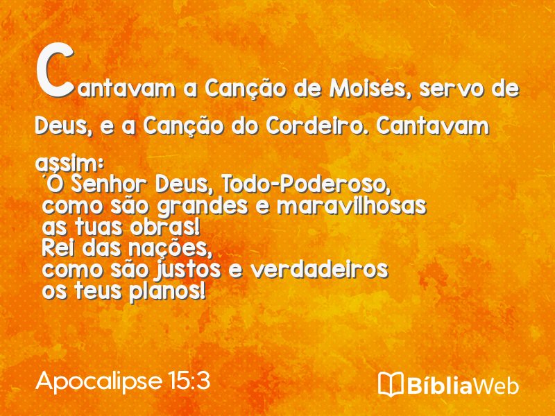 Apocalipse 15:3 em imagem para compartilhar
