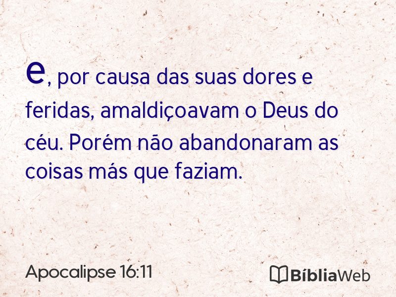Apocalipse 16:11 em imagem para compartilhar