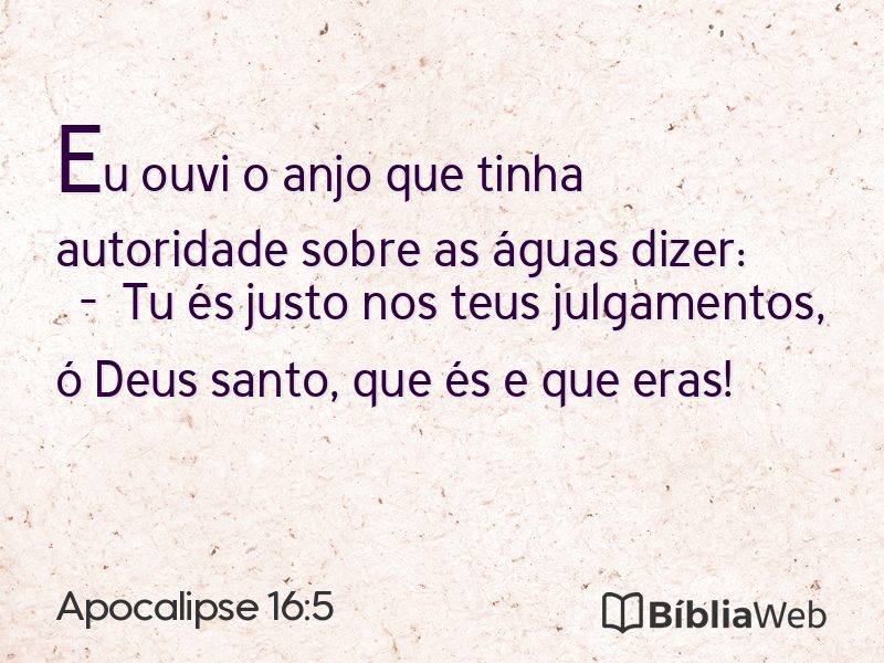 Apocalipse 16:5 em imagem para compartilhar