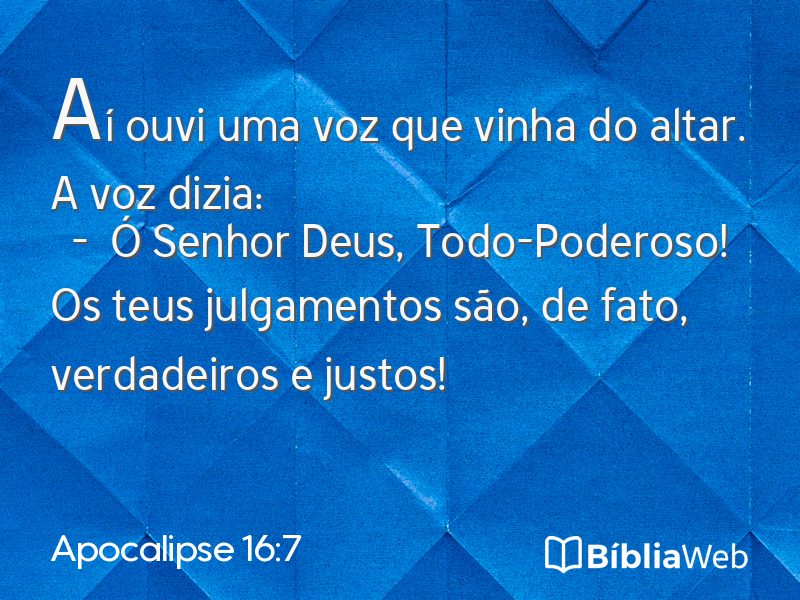 Apocalipse 16:7 em imagem para compartilhar
