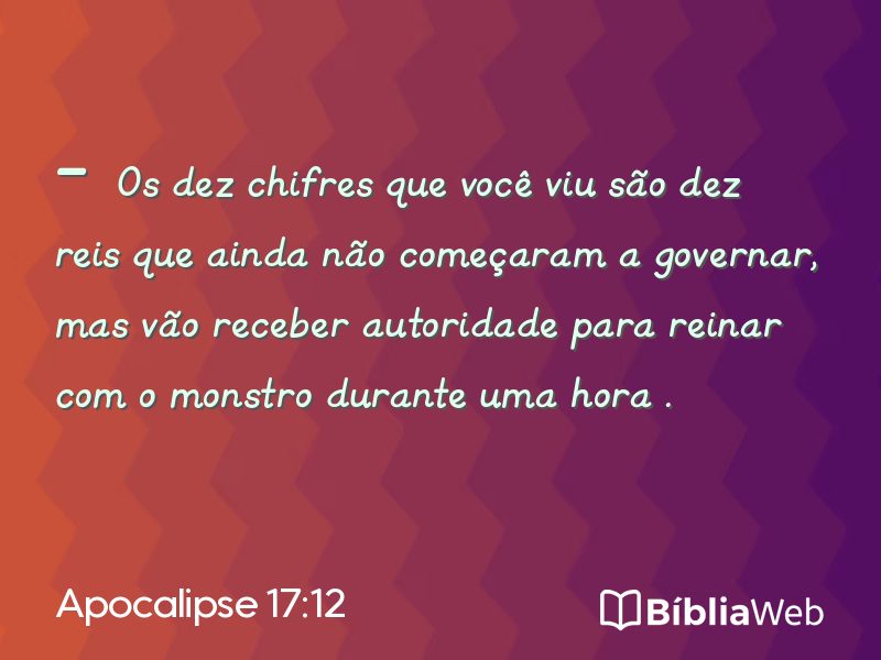 Apocalipse 17:12 em imagem para compartilhar