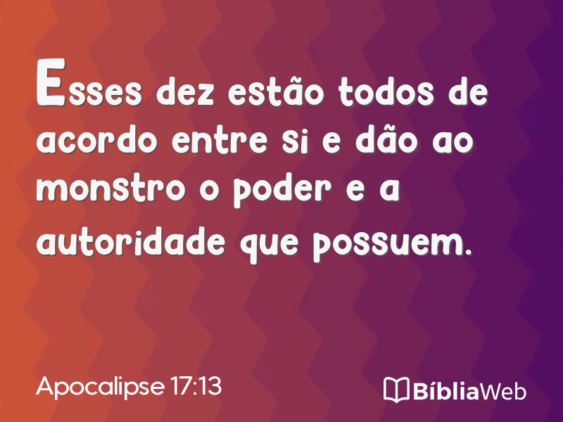 Apocalipse 17:13 em imagem para compartilhar