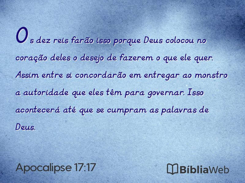 Apocalipse 17:17 em imagem para compartilhar