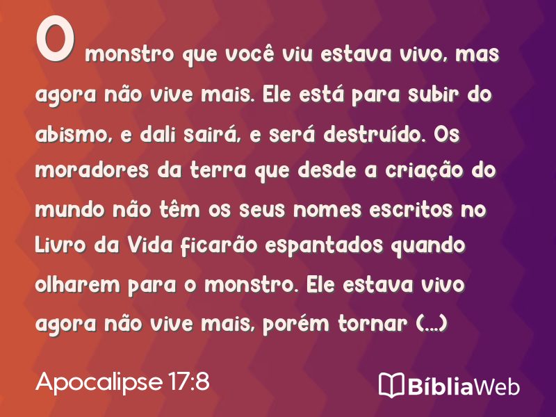 Apocalipse 17:8 em imagem para compartilhar