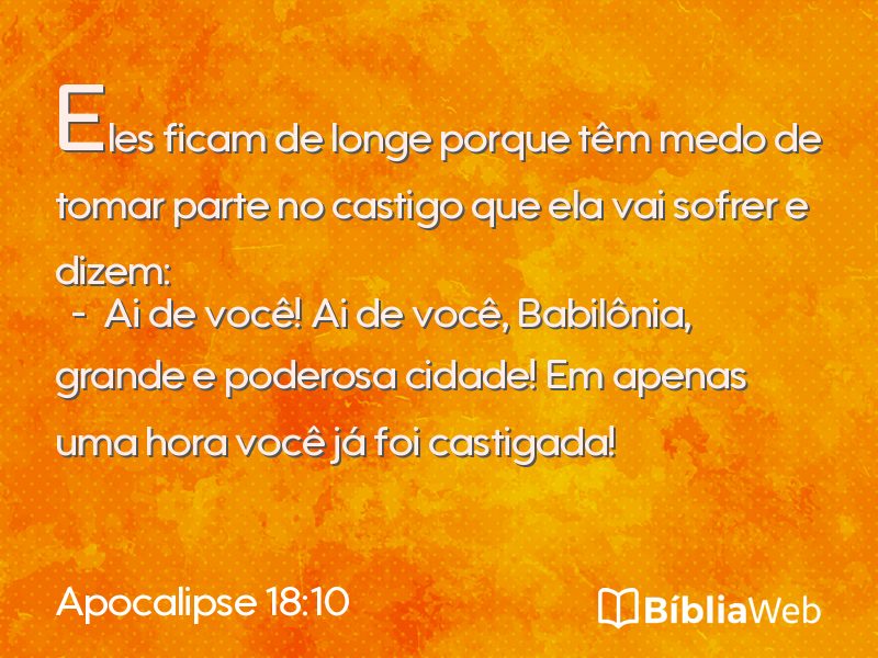 Apocalipse 18:10 em imagem para compartilhar